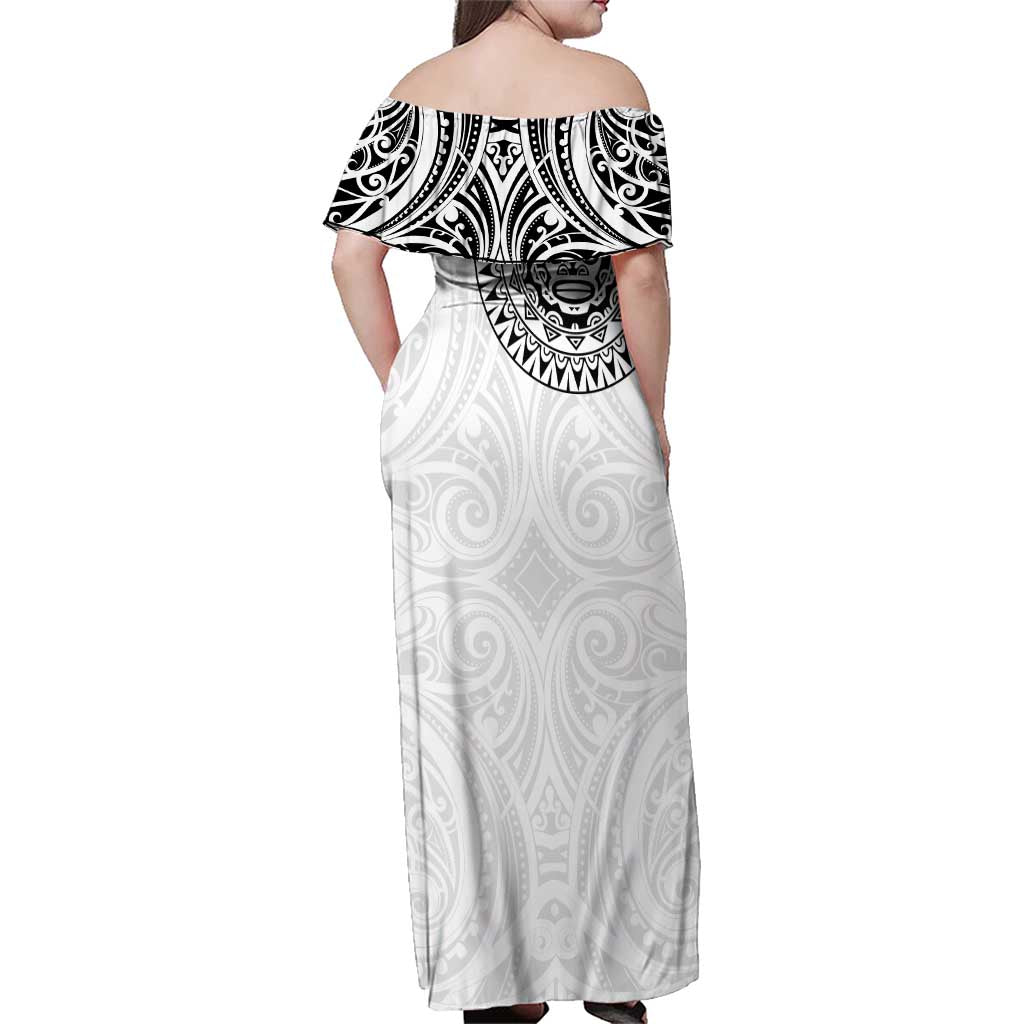 New Zealand Aotearoa Family Matching Off Shoulder Maxi Dress and Hawaiian Shirt Maori Te Mata O Rongokako