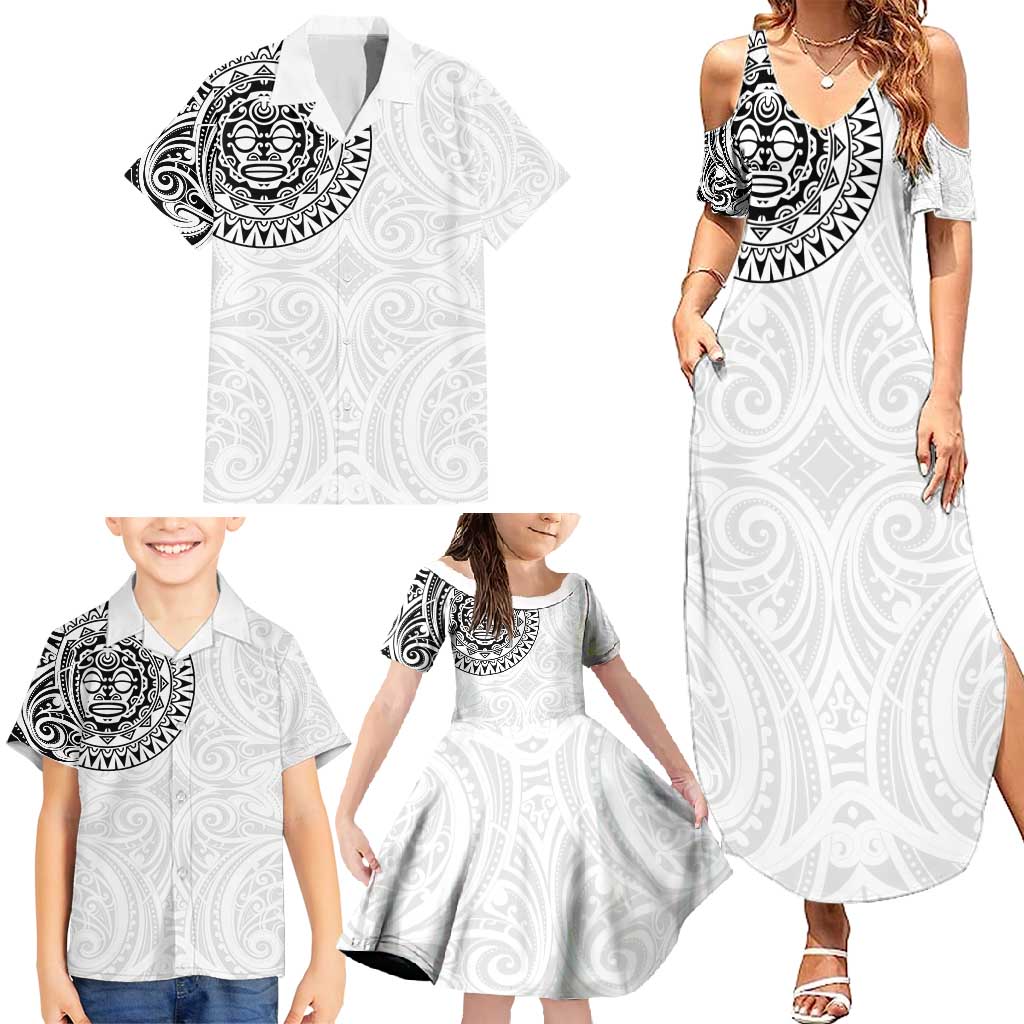 New Zealand Aotearoa Family Matching Summer Maxi Dress and Hawaiian Shirt Maori Te Mata O Rongokako LT05 - Polynesian Pride