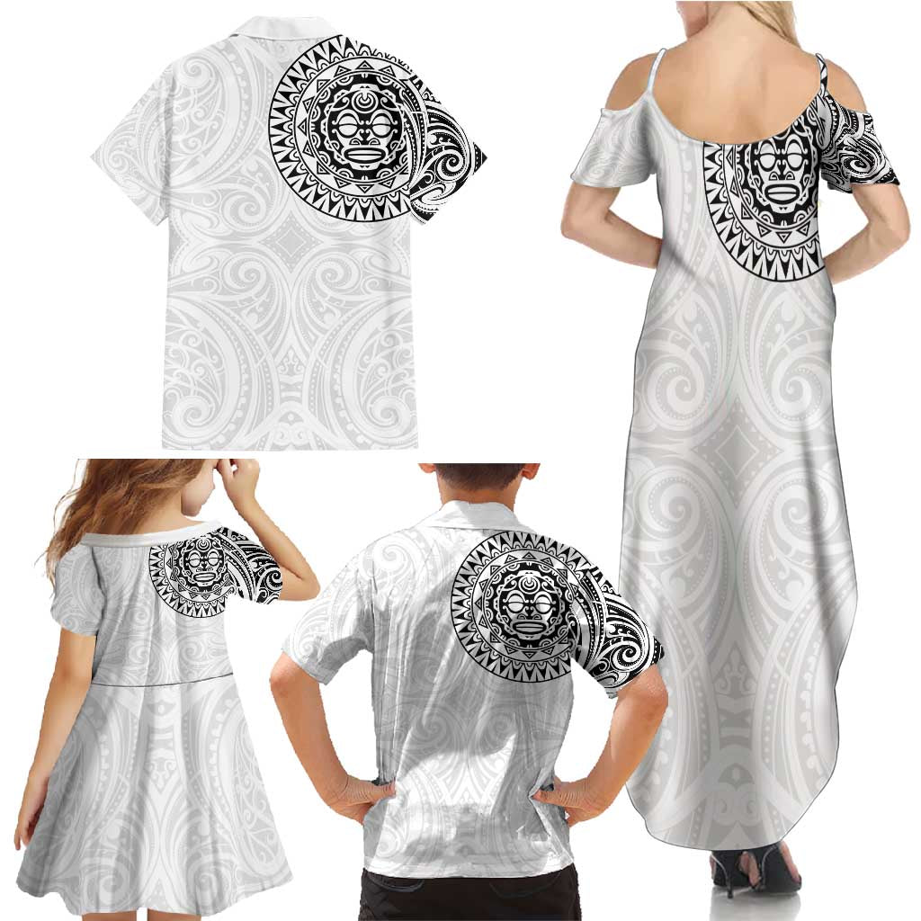 New Zealand Aotearoa Family Matching Summer Maxi Dress and Hawaiian Shirt Maori Te Mata O Rongokako LT05 - Polynesian Pride