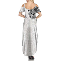 New Zealand Aotearoa Family Matching Summer Maxi Dress and Hawaiian Shirt Maori Te Mata O Rongokako LT05 - Polynesian Pride