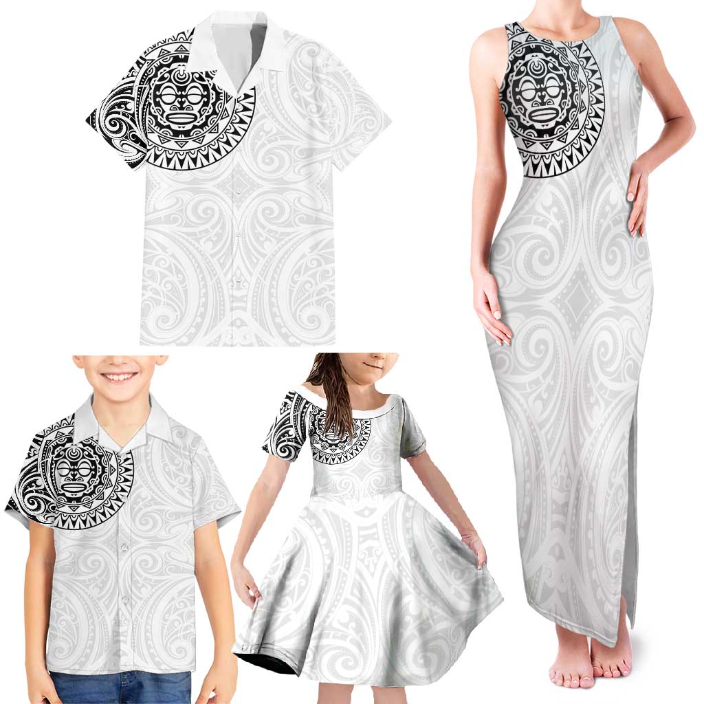 New Zealand Aotearoa Family Matching Tank Maxi Dress and Hawaiian Shirt Maori Te Mata O Rongokako LT05 - Polynesian Pride