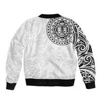 New Zealand Aotearoa Sleeve Zip Bomber Jacket Maori Te Mata O Rongokako