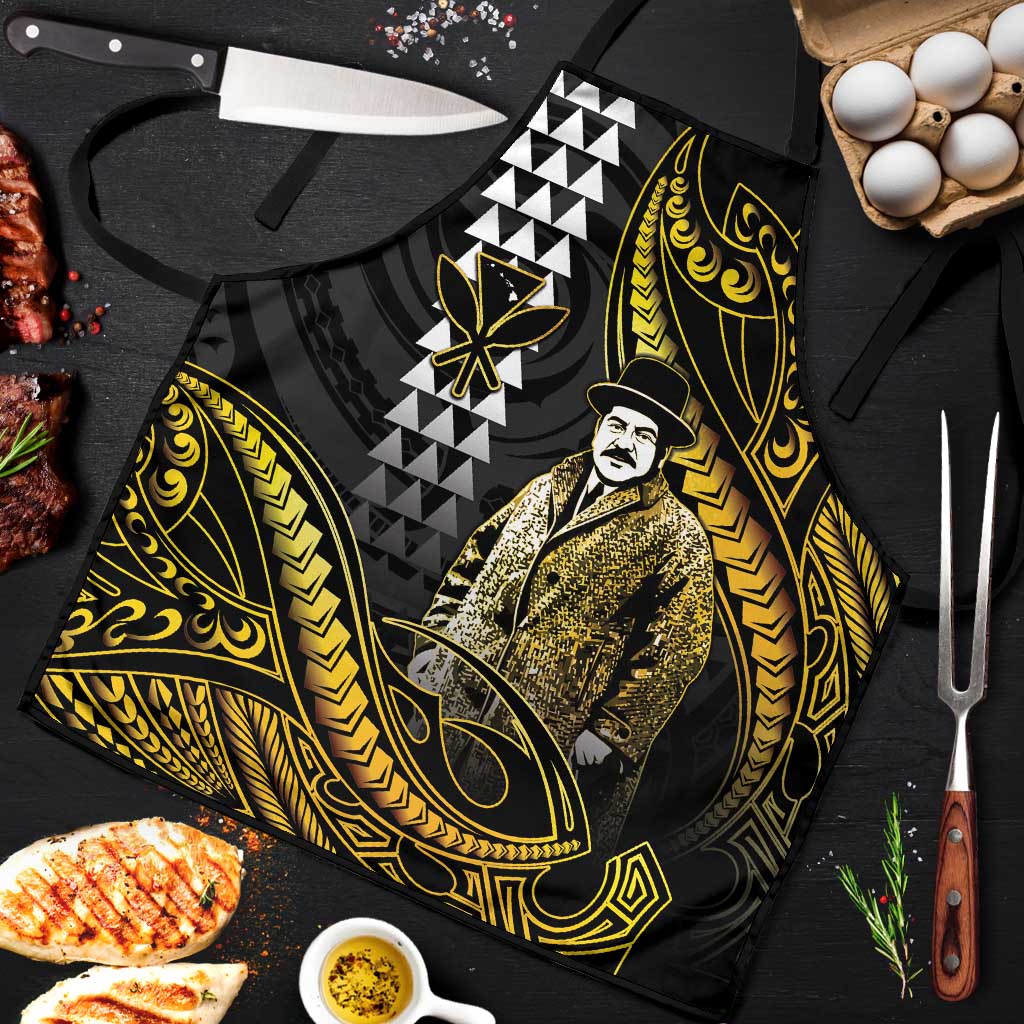 Hawaii Kuhio The Citizen Prince Apron Gold Polynesian Tribal Tattoo LT05 Gold - Polynesian Pride