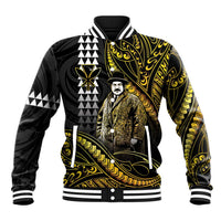 Hawaii Kuhio The Citizen Prince Baseball Jacket Gold Polynesian Tribal Tattoo