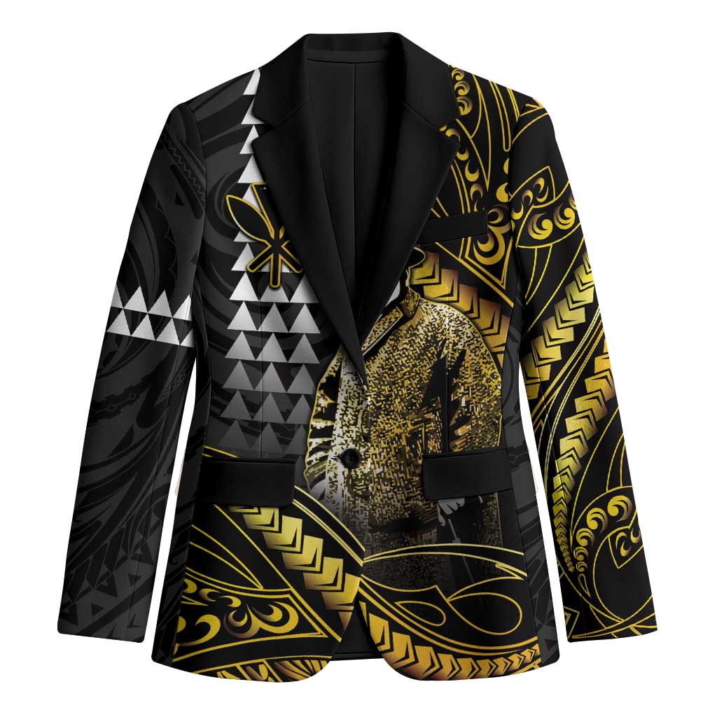 Hawaii Kuhio The Citizen Prince Blazer Gold Polynesian Tribal Tattoo LT05 Unisex Gold - Polynesian Pride