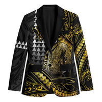 Hawaii Kuhio The Citizen Prince Blazer Gold Polynesian Tribal Tattoo LT05 Unisex Gold - Polynesian Pride