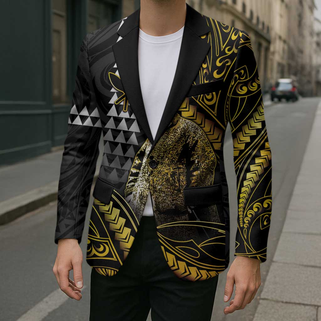 Hawaii Kuhio The Citizen Prince Blazer Gold Polynesian Tribal Tattoo LT05 - Polynesian Pride