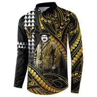 Hawaii Kuhio The Citizen Prince Button Sweatshirt Gold Polynesian Tribal Tattoo