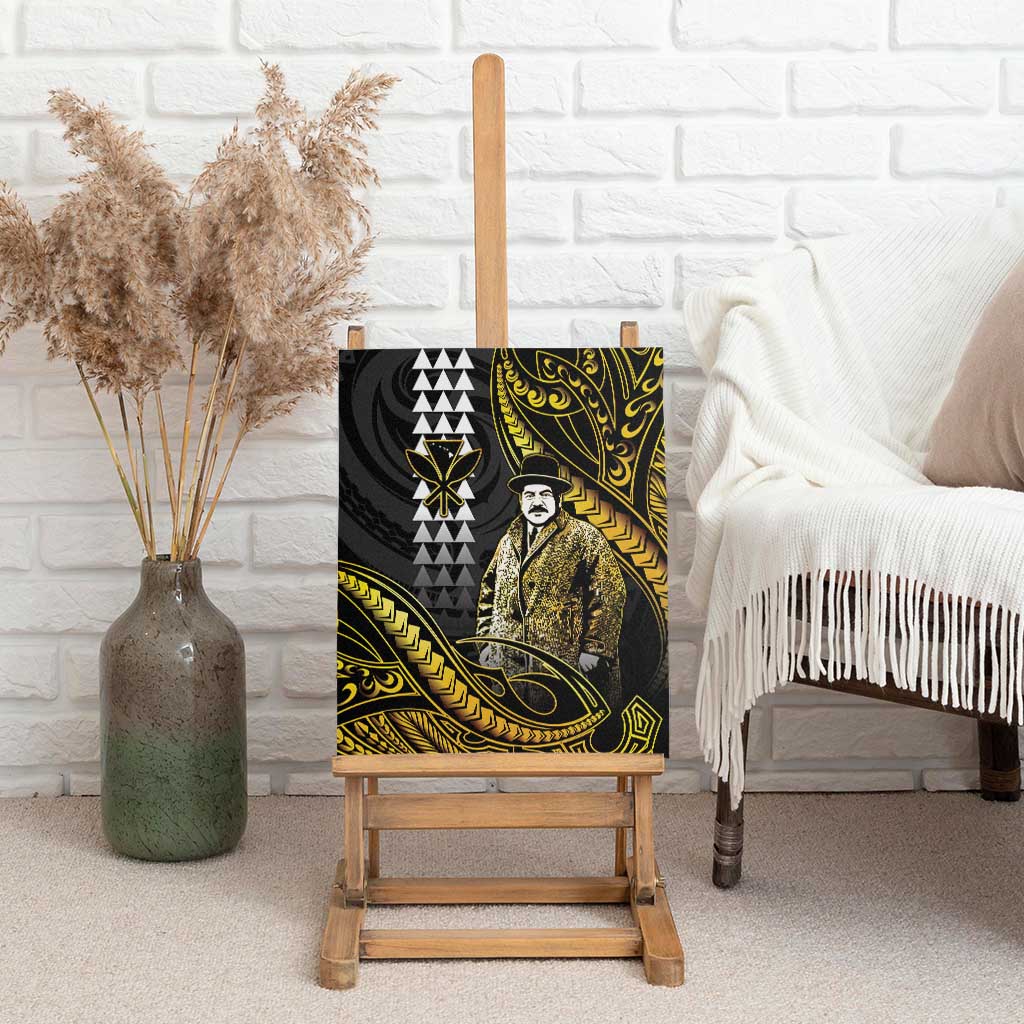 Hawaii Kuhio The Citizen Prince Canvas Wall Art Gold Polynesian Tribal Tattoo