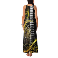 Hawaii Kuhio The Citizen Prince Family Matching Tank Maxi Dress and Hawaiian Shirt Gold Polynesian Tribal Tattoo