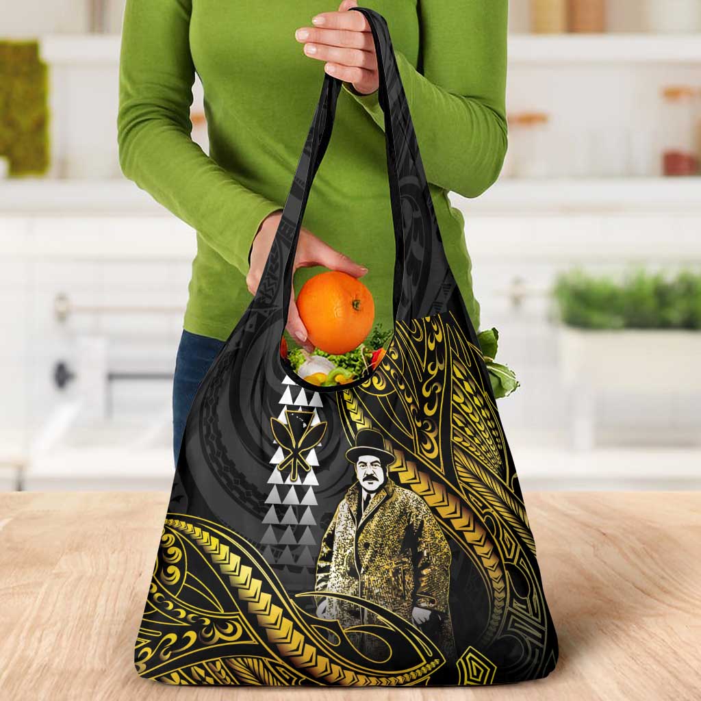 Hawaii Kuhio The Citizen Prince Grocery Bag Gold Polynesian Tribal Tattoo