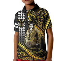 Hawaii Kuhio The Citizen Prince Kid Polo Shirt Gold Polynesian Tribal Tattoo