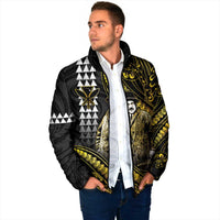 Hawaii Kuhio The Citizen Prince Padded Jacket Gold Polynesian Tribal Tattoo LT05 - Polynesian Pride