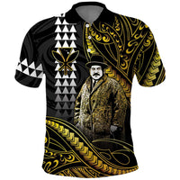 Hawaii Kuhio The Citizen Prince Polo Shirt Gold Polynesian Tribal Tattoo