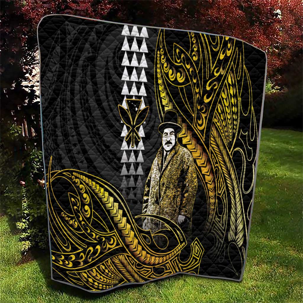 Hawaii Kuhio The Citizen Prince Quilt Gold Polynesian Tribal Tattoo