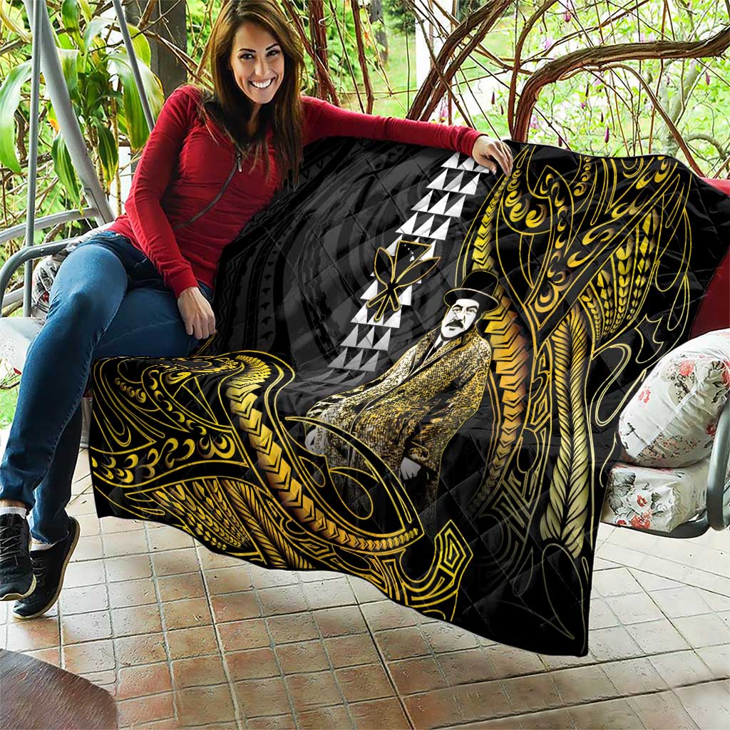 Hawaii Kuhio The Citizen Prince Quilt Gold Polynesian Tribal Tattoo