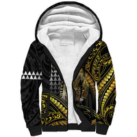 Hawaii Kuhio The Citizen Prince Sherpa Hoodie Gold Polynesian Tribal Tattoo LT05 Unisex Gold - Polynesian Pride