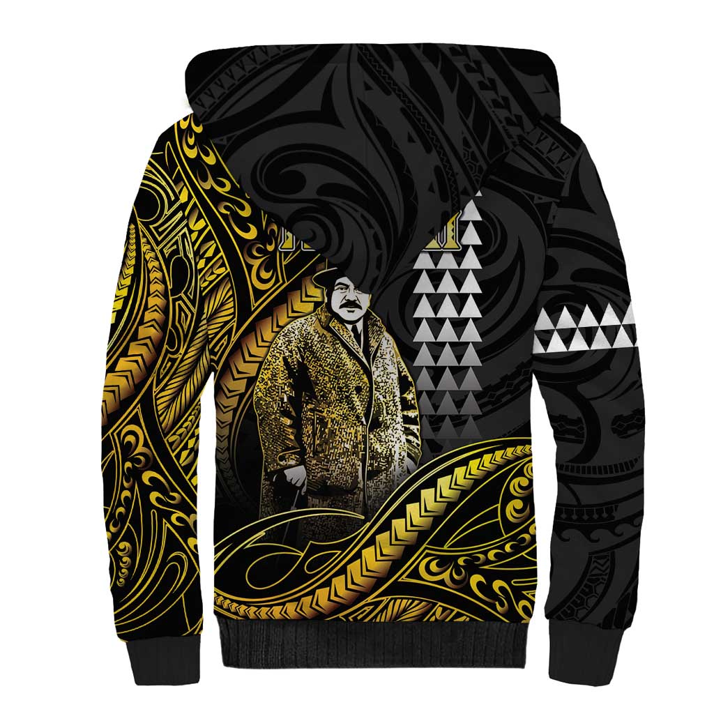Hawaii Kuhio The Citizen Prince Sherpa Hoodie Gold Polynesian Tribal Tattoo LT05 - Polynesian Pride