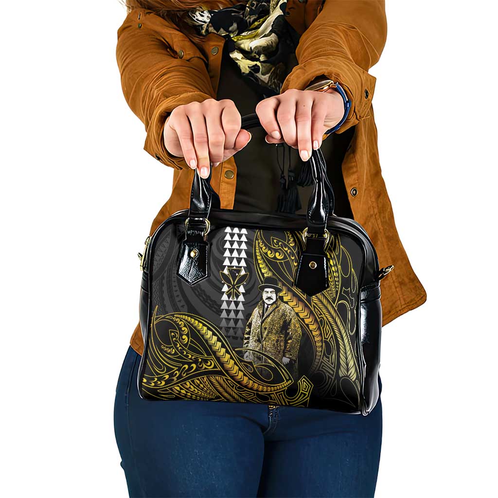 Hawaii Kuhio The Citizen Prince Shoulder Handbag Gold Polynesian Tribal Tattoo