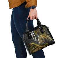 Hawaii Kuhio The Citizen Prince Shoulder Handbag Gold Polynesian Tribal Tattoo