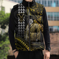 Hawaii Kuhio The Citizen Prince Sleeveless Puffer Jacket Gold Polynesian Tribal Tattoo LT05 - Polynesian Pride