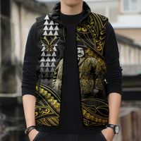 Hawaii Kuhio The Citizen Prince Sleeveless Puffer Jacket Gold Polynesian Tribal Tattoo LT05 - Polynesian Pride