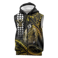 Hawaii Kuhio The Citizen Prince Sleeveless Zip Hoodie Gold Polynesian Tribal Tattoo LT05 Gold - Polynesian Pride