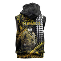 Hawaii Kuhio The Citizen Prince Sleeveless Zip Hoodie Gold Polynesian Tribal Tattoo LT05 - Polynesian Pride