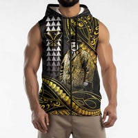 Hawaii Kuhio The Citizen Prince Sleeveless Zip Hoodie Gold Polynesian Tribal Tattoo LT05 - Polynesian Pride