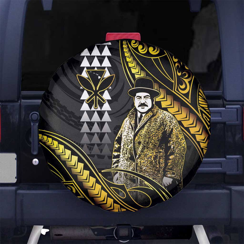 Hawaii Kuhio The Citizen Prince Spare Tire Cover Gold Polynesian Tribal Tattoo