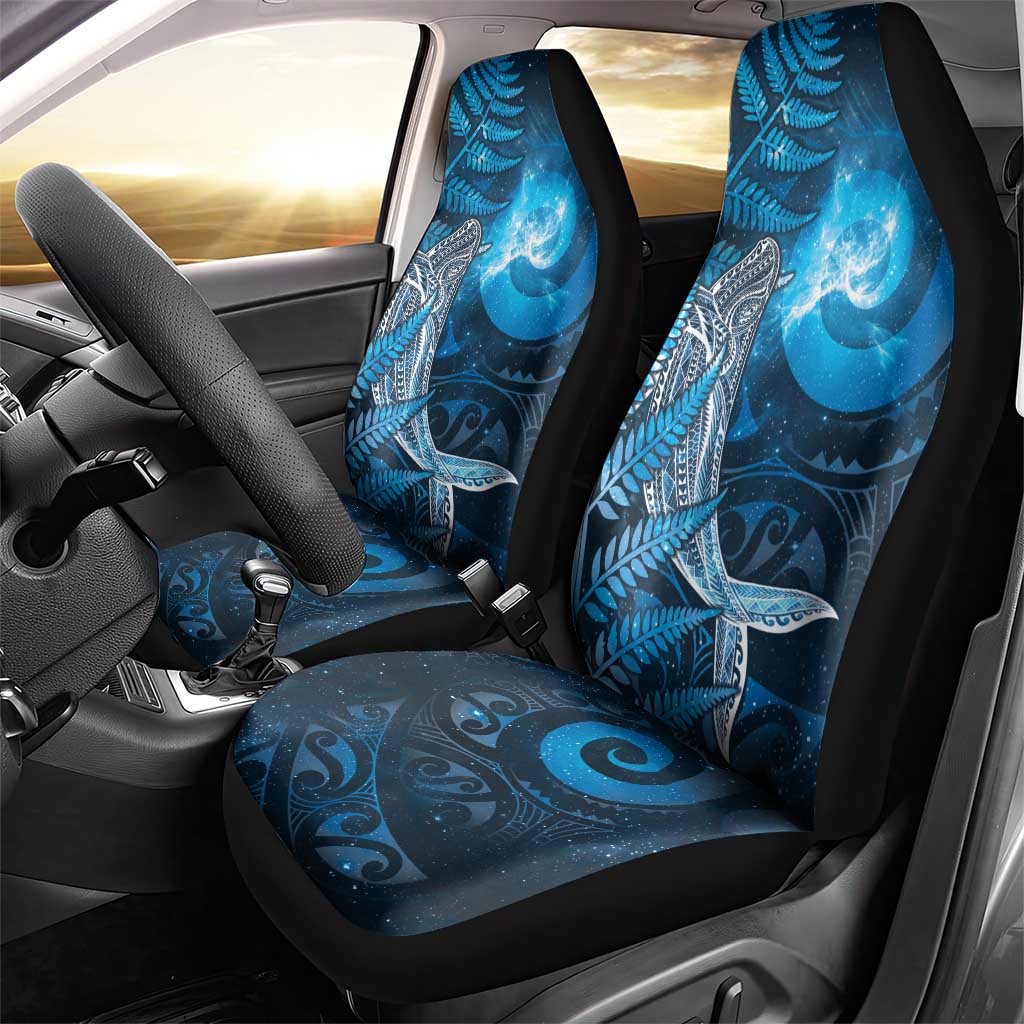 New Zealand Matariki Car Seat Cover Maori Koru With Humpback Whale Blue LT05 - Polynesian Pride