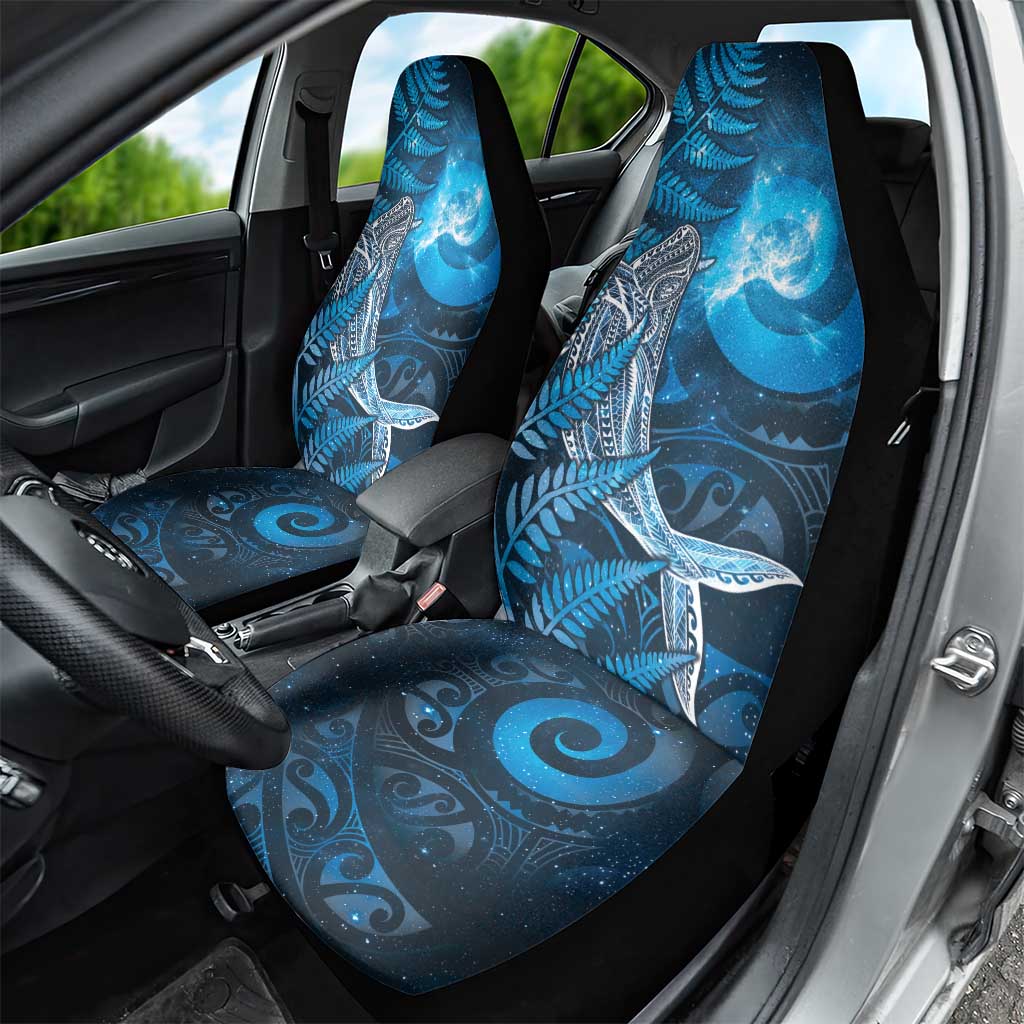 New Zealand Matariki Car Seat Cover Maori Koru With Humpback Whale Blue LT05 - Polynesian Pride
