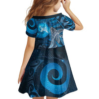 New Zealand Matariki Family Matching Mermaid Dress and Hawaiian Shirt Maori Koru With Humpback Whale Blue LT05 - Polynesian Pride