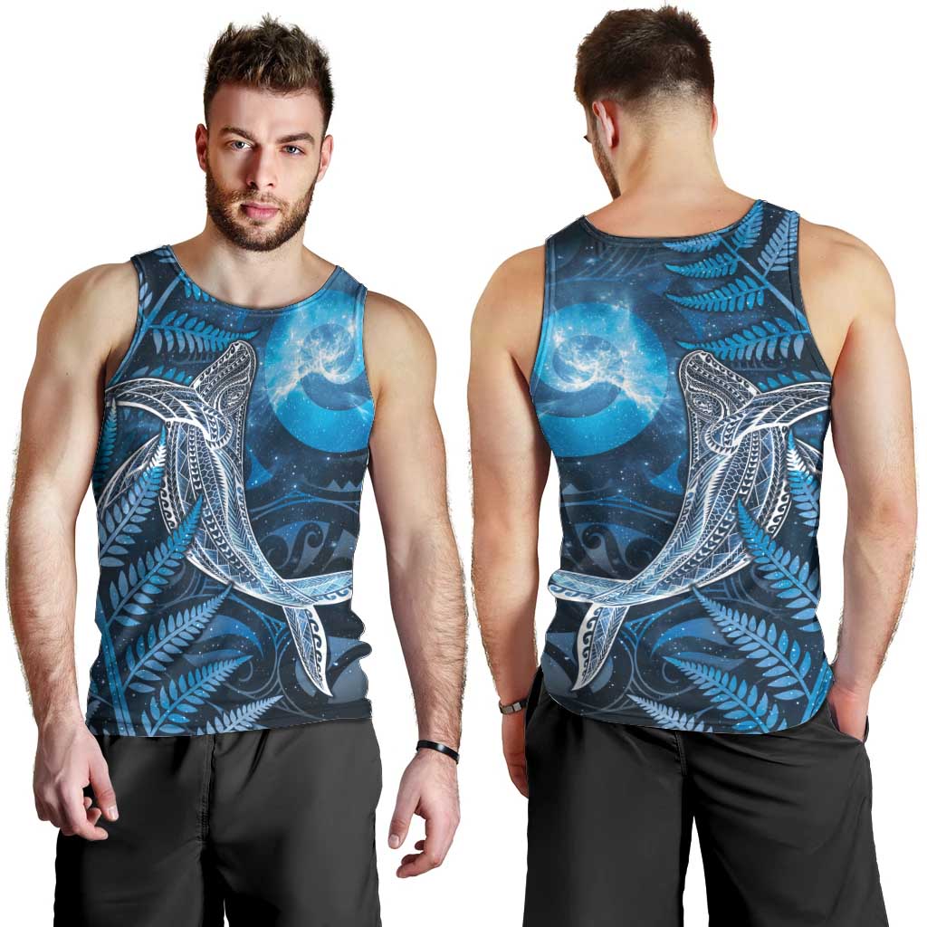 New Zealand Matariki Men Tank Top Maori Koru With Humpback Whale Blue