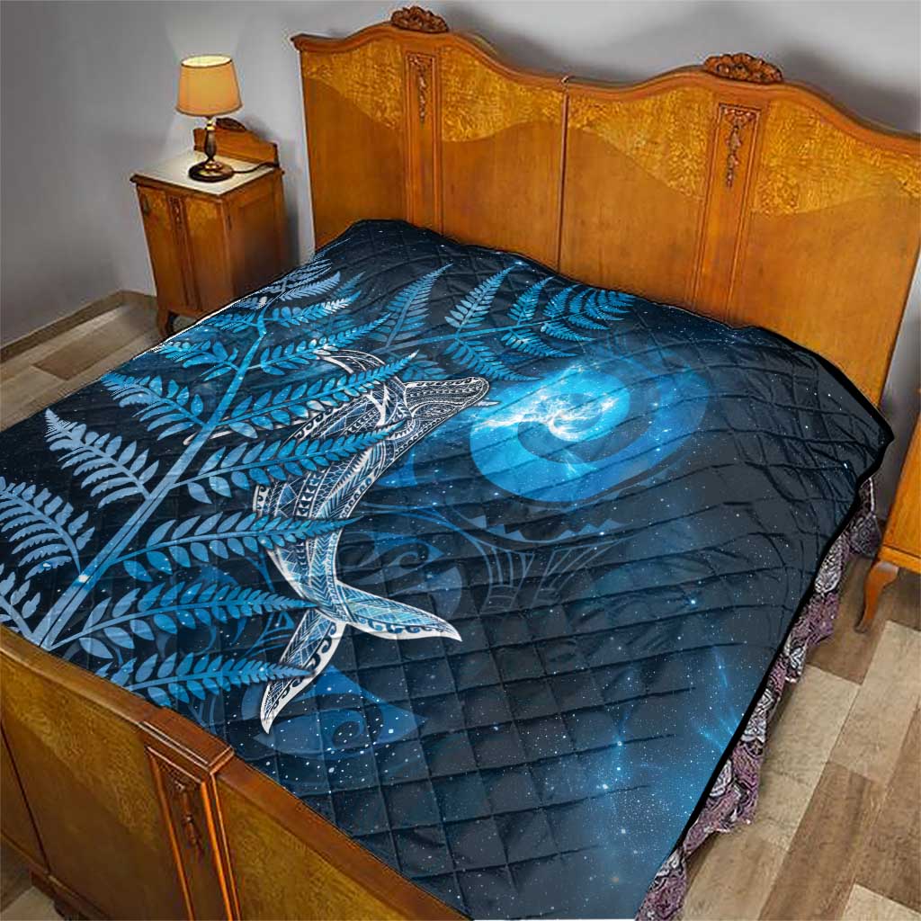 New Zealand Matariki Quilt Maori Koru With Humpback Whale Blue