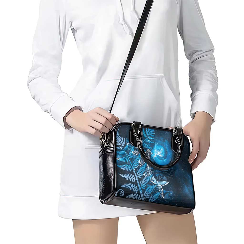 New Zealand Matariki Shoulder Handbag Maori Koru With Humpback Whale Blue LT05 - Polynesian Pride