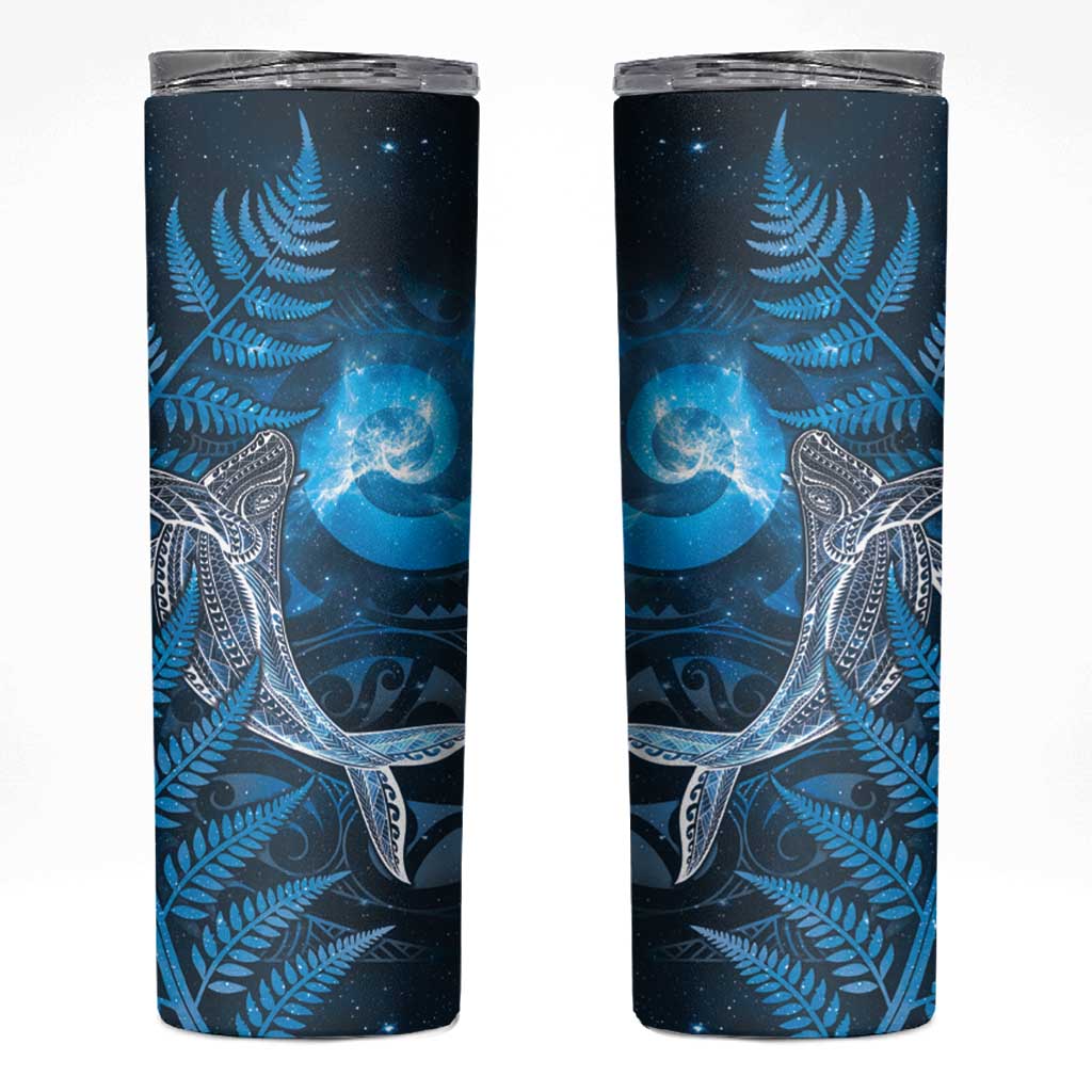 New Zealand Matariki Skinny Tumbler Maori Koru With Humpback Whale Blue