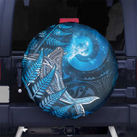 New Zealand Matariki Spare Tire Cover Maori Koru With Humpback Whale Blue LT05 No hole Blue - Polynesian Pride
