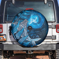 New Zealand Matariki Spare Tire Cover Maori Koru With Humpback Whale Blue LT05 Blue - Polynesian Pride