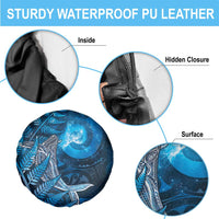 New Zealand Matariki Spare Tire Cover Maori Koru With Humpback Whale Blue LT05 - Polynesian Pride