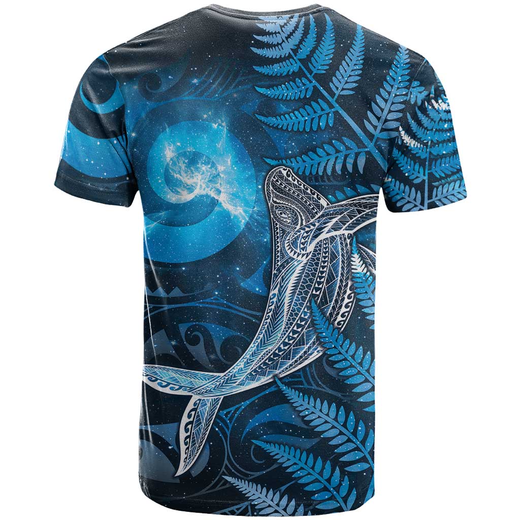 New Zealand Matariki T Shirt Maori Koru With Humpback Whale Blue