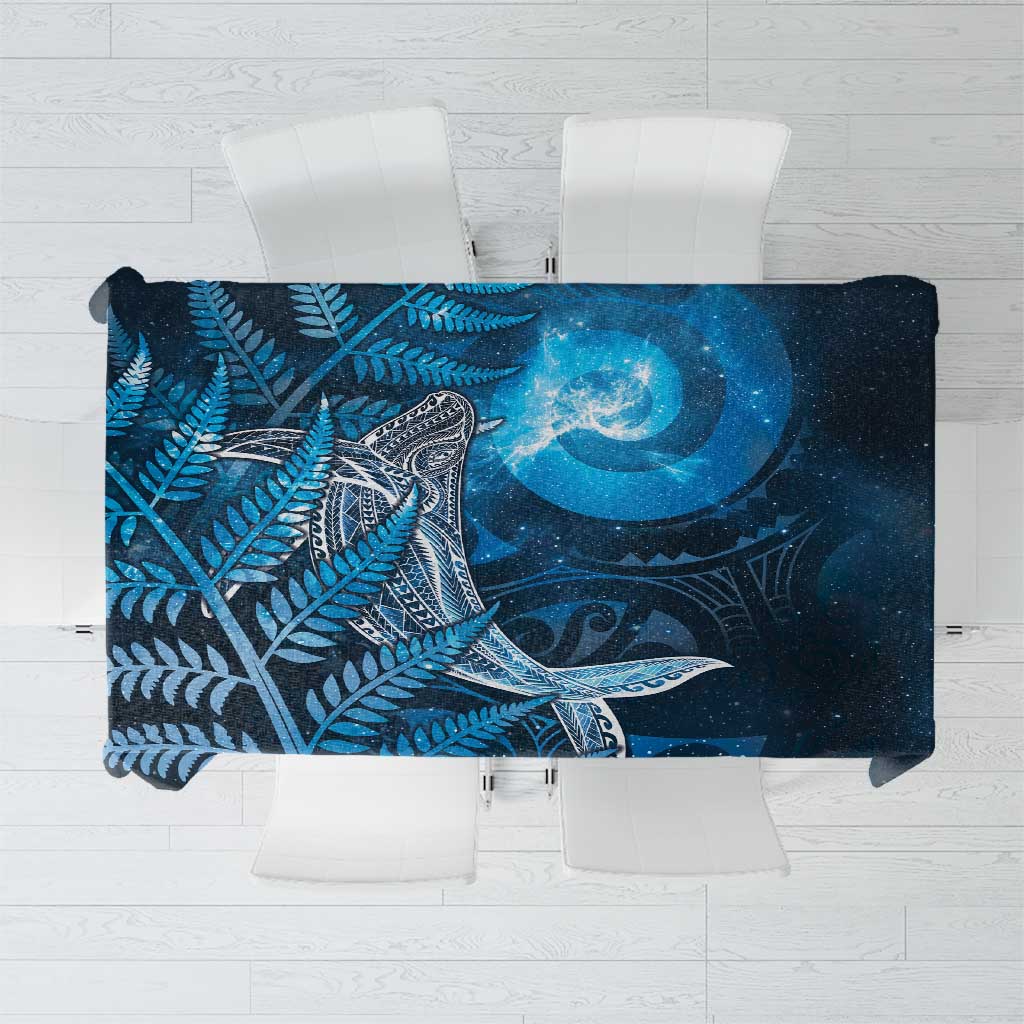 New Zealand Matariki Tablecloth Maori Koru With Humpback Whale Blue