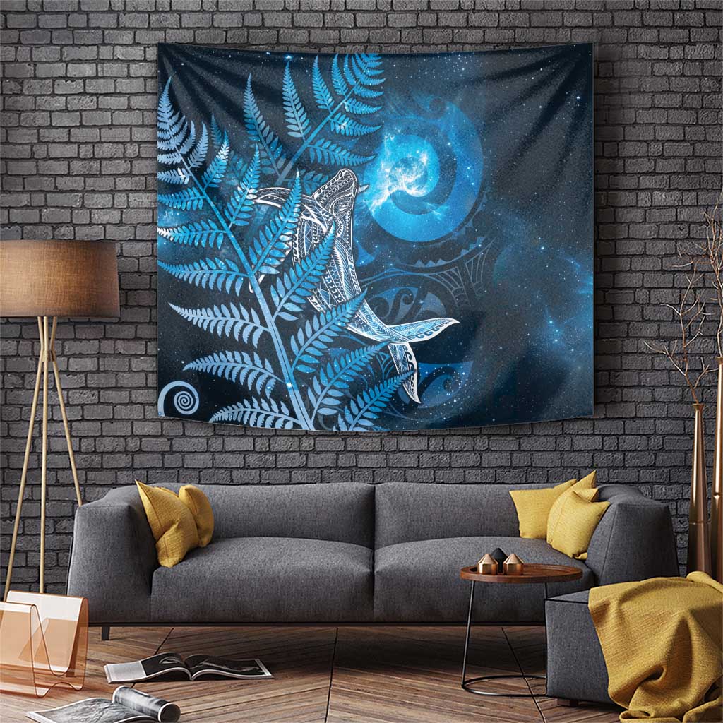 New Zealand Matariki Tapestry Maori Koru With Humpback Whale Blue