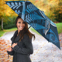 New Zealand Matariki Umbrella Maori Koru With Humpback Whale Blue