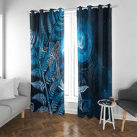 New Zealand Matariki Window Curtain Maori Koru With Humpback Whale Blue