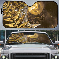New Zealand Matariki Auto Sun Shade Maori Koru With Humpback Whale Gold