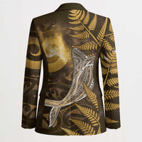 New Zealand Matariki Blazer Maori Koru With Humpback Whale Gold