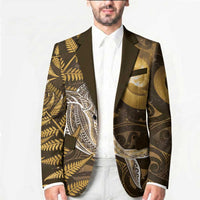 New Zealand Matariki Blazer Maori Koru With Humpback Whale Gold