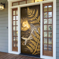 New Zealand Matariki Door Cover Maori Koru With Humpback Whale Gold LT05 - Polynesian Pride