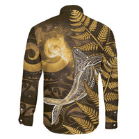 New Zealand Matariki Family Matching Puletasi and Hawaiian Shirt Maori Koru With Humpback Whale Gold